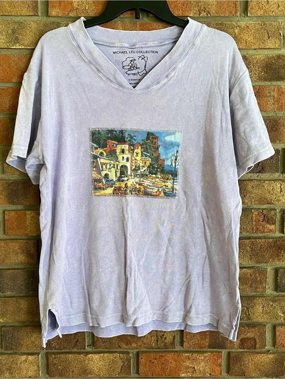 Michael Leu Collection T- Shirt Small Distressed Purple